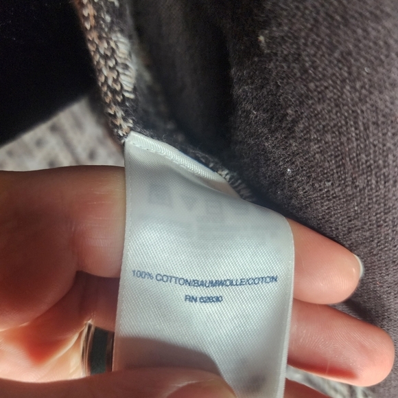 Land's End Brown Chevron Long Cardigan Sweater Size Medium - Picture 2 of 8